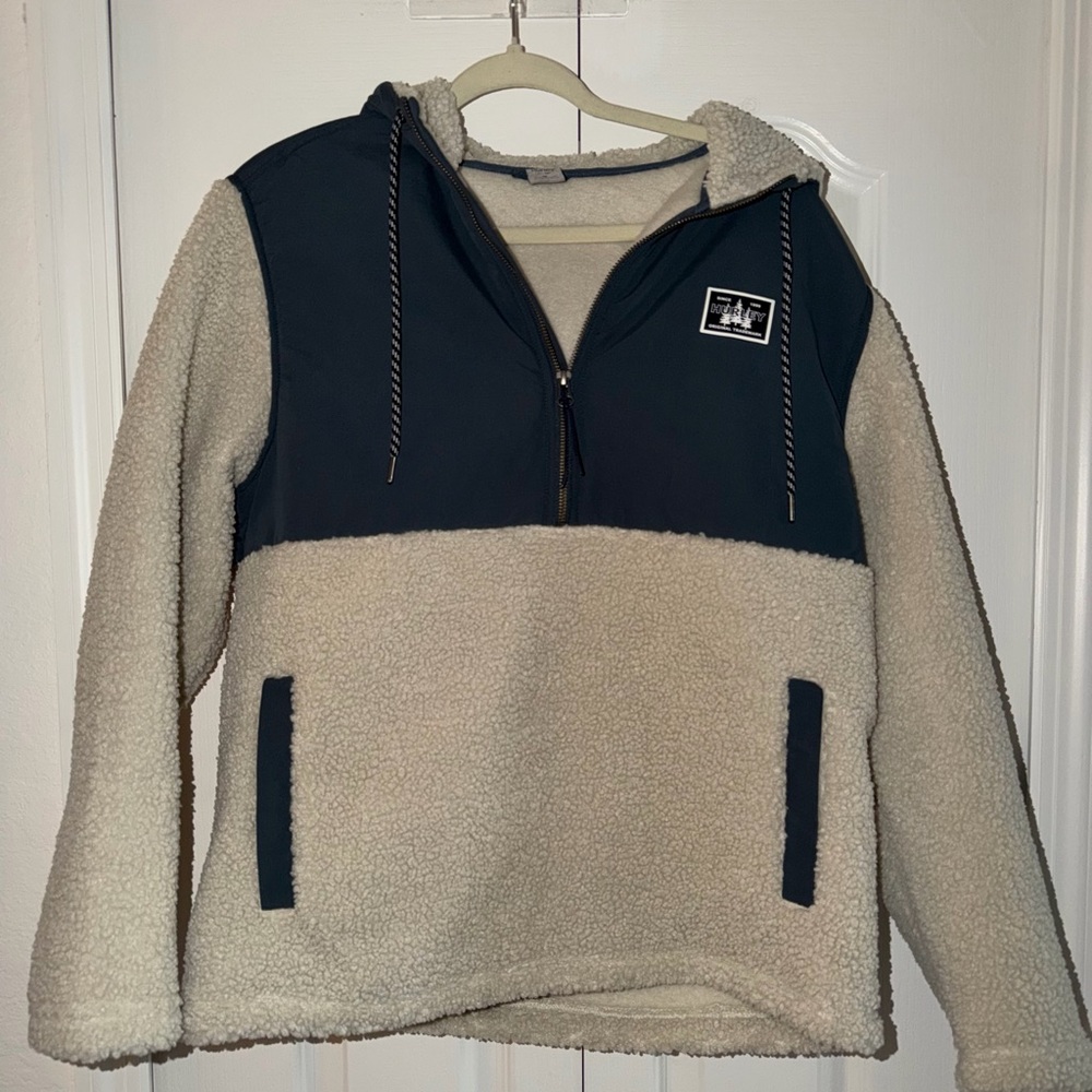 Hurley Men's Long Sleeve Half Zip Sherpa Anorak Hoodie
